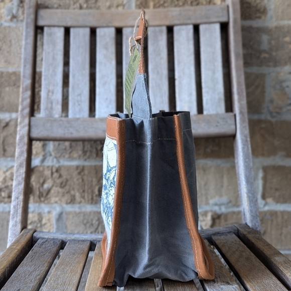 NWT Clea Ray Blue Canvas & Flowers Beer Carrier - Picture 6 of 9